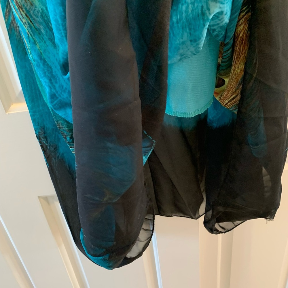 Peacock Maxidress with belt, size medium - Picture 7 of 9